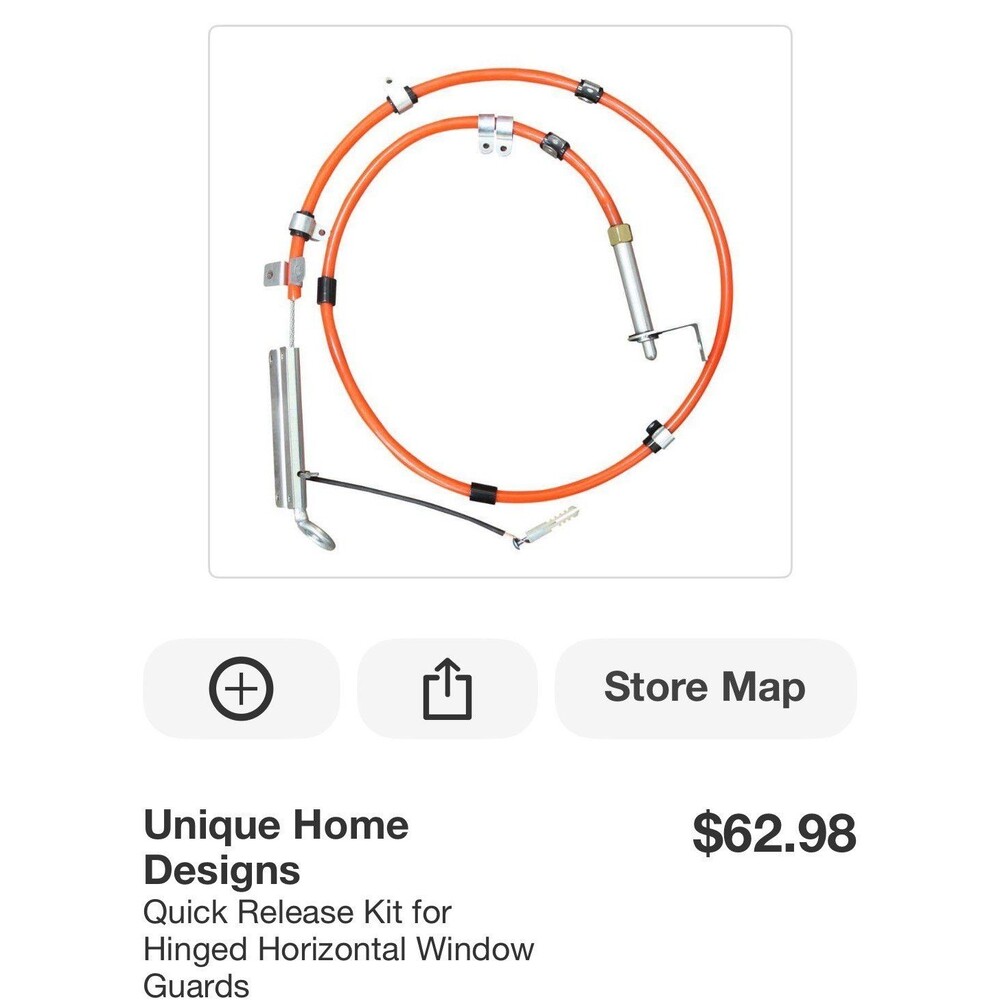 Quick Release Kit for
Hinged Horizontal Window
Guards